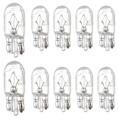 jokormo 10 PCS T10 Halogen Bulbs Dashboard Instrument Light Side Light Replacement Bulbs Universal for Most Cars White - Image 1