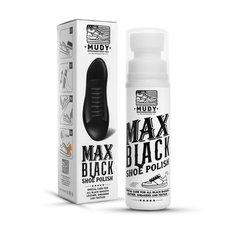 MUDY Max Black Shoe Polish for Leather Sneakers and Textiles - Image 1