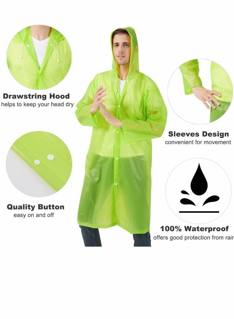 Y&D Rain Poncho for Adults 1 Pack EVA Women and Men Reusable Raincoat Jacket Packable Family Fishing Travel Emergency no PVC with Hood Elastic Sleeving  - Image 2