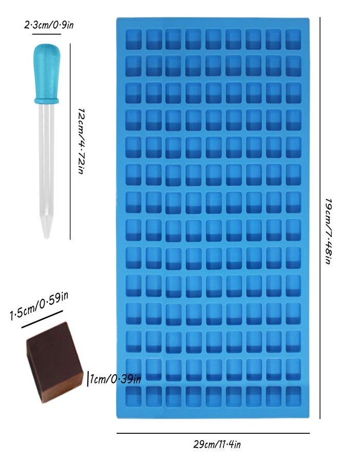 SENHAI 2 Packs Square Silicone Mold, 126 Cavity Flexible and Non-stick Ice Cube Trays Candy Fudge Chocolate Jelly Molds - 1 Blue & 1 Green - Image 3