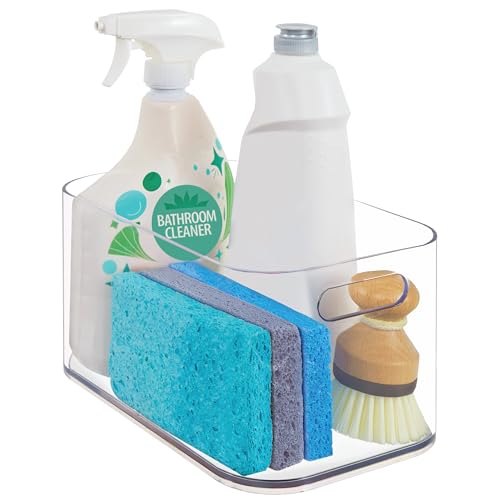 STORi Bliss 10" x 6" Open Clear Pantry Organizer Bin, Plastic Containers with Handle for Kitchen, Fridge, Cabinet, Closet, Bathrom, Undersink Storage Made in USA - Image 1