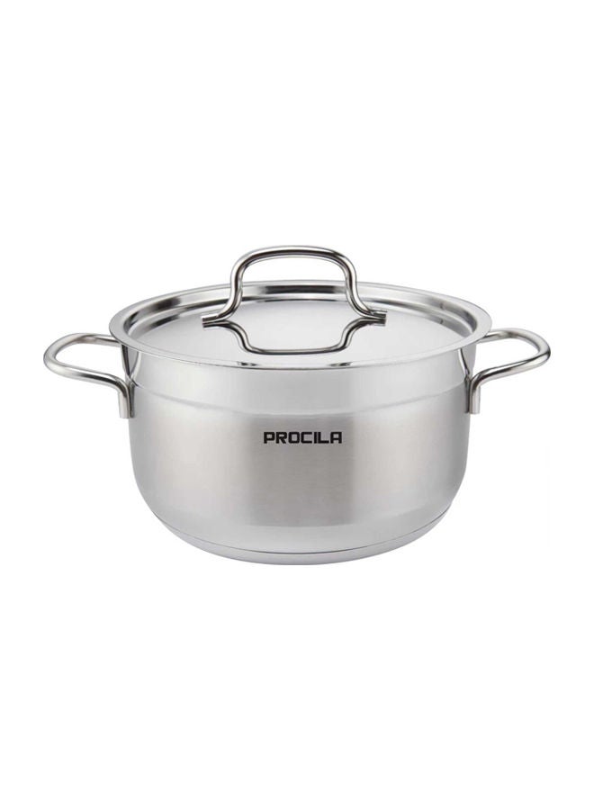 PROCILA Alpha Stainless Steel Cooking Pot 16CM Silver With 5 Induction Layers Bottom - Image 1