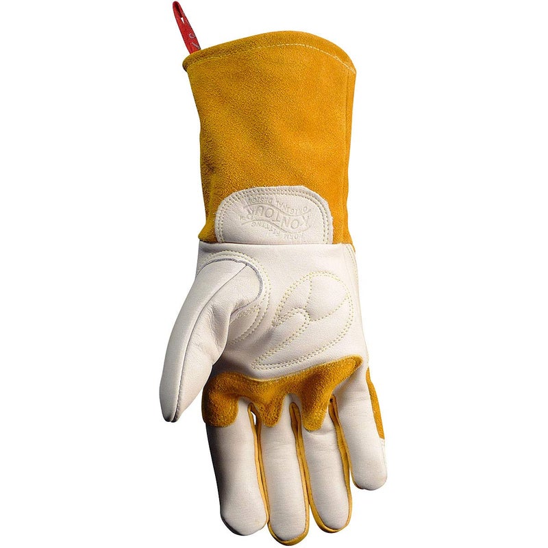Caiman Premium Cow Grain MIGStick Welding Gloves TwoLayer Back Insulation Unlined Large Pulse Protector Kevlar Kontour WhiteGold Medium 18104 - Image 3