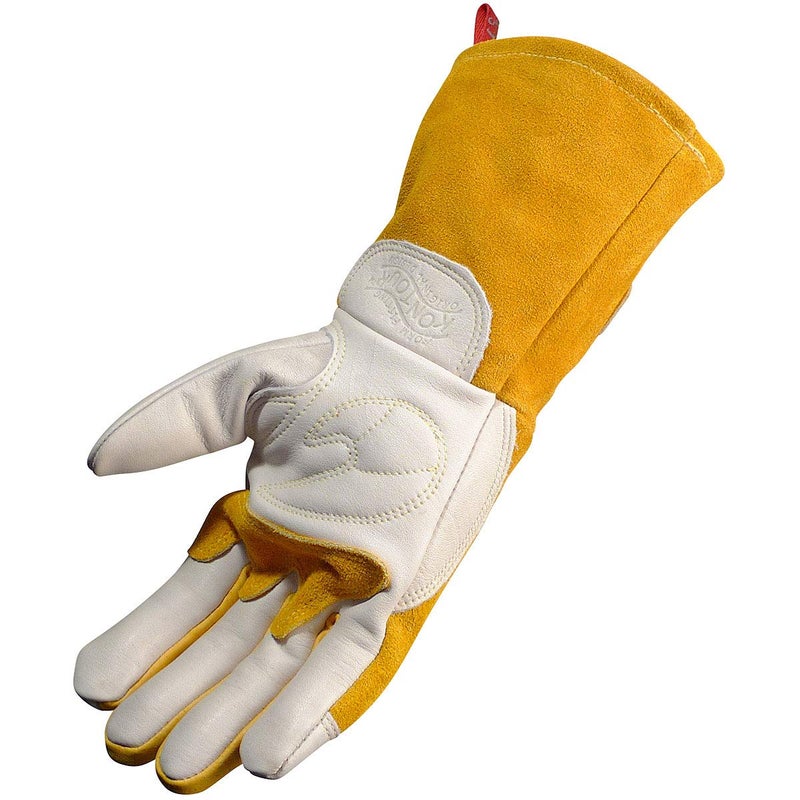 Caiman Premium Cow Grain MIGStick Welding Gloves TwoLayer Back Insulation Unlined Large Pulse Protector Kevlar Kontour WhiteGold Medium 18104 - Image 5