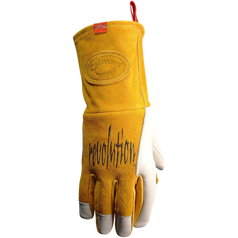 Caiman Premium Cow Grain MIGStick Welding Gloves TwoLayer Back Insulation Unlined Large Pulse Protector Kevlar Kontour WhiteGold Medium 18104 - Image 2
