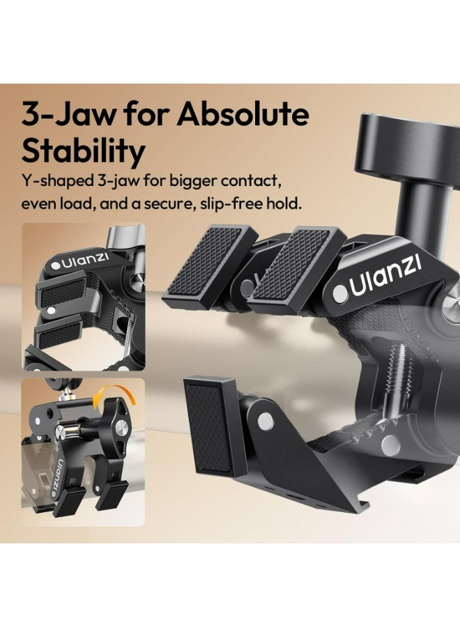 ULANZI 22'' CO78 Magic Arm w Desk C Clamp, Camera Mount Articulating Friction Arm w Super Clamp, 1/4" & ARRI Pins, Overhead Phone Mount Holder Stand, 1kg f Phone & Action Cam, Video Light - Image 5