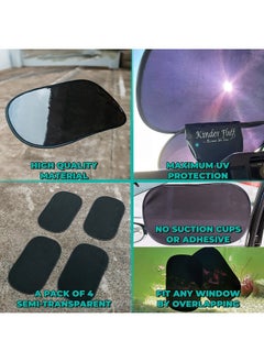 KINDER FLUFF Car Window Shade (4Pack)-The Only Certified Cockpit & Car Window Sun Shade for Baby & Pilots Proven to Block 99.95% UVR -Mom's Choice Gold Award- Aircraft & Car Seat Sun Protection - S  - Image 4