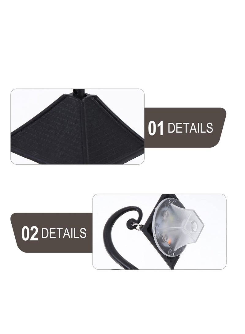 SYOSI Mini Street Light Model, Solar Lamp Post Lights Microscopic Model Lights DIY for Miniature Dollhouse Micro Landscape Fairy Garden Miniature Doll Accessories Lamp Post Black - Image 5