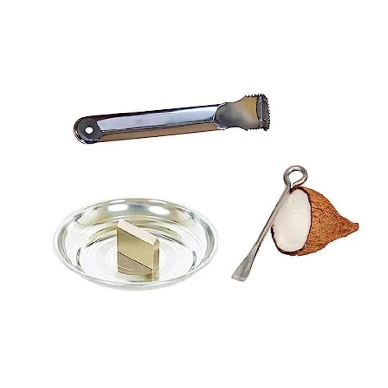 SBA PRIME SBA PRIME Stainless Steel Coconut Breaker with Hand Scraper Coconut Opener Pcs of 3 - Image 1