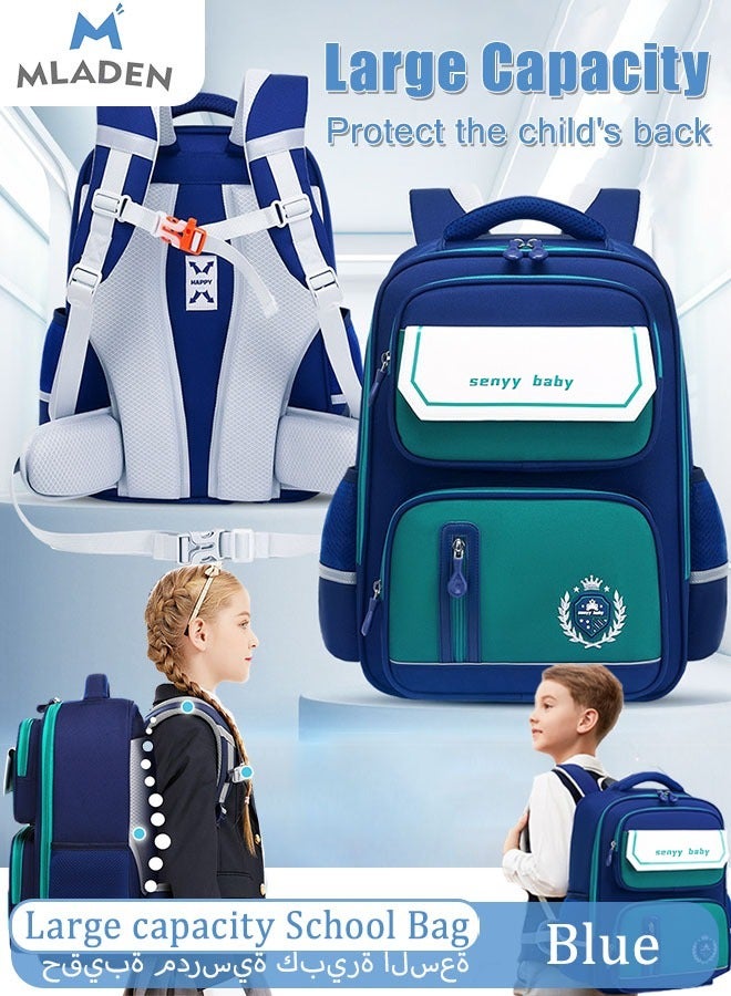 MLADEN Large capacity School Backpack Waterproof Book Bag with Compartments for Teen Kid Students Elementary School Kids' School Bag with Large Capacity - Image 1