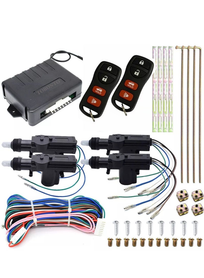 TORONTO Universal 4 Door Keyless Entry System with Remote Central Power Lock Security Kit - Image 1