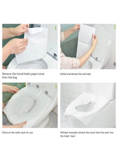 KLOLKUTTA Toilet Seat Covers Disposable, 50-Count Flushable Paper Travel Toilet Seat Covers for Adults and Kids Potty Training, Great Biodegrable Accessories for Public Restrooms, Airplane, Camping  - Image 2