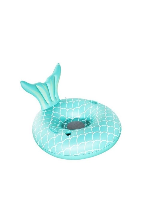 Swimming Ring, Inflatable Pool Float, Mermaid Floaties Chair Lounger for Adults, Air Sofa Floating Large with Cup Holders, Backrest, Mesh Bottom, Water Party Summer Beach