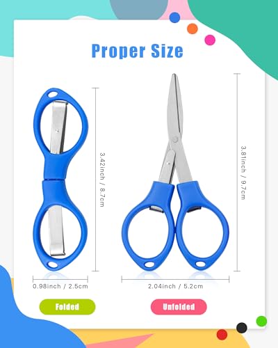 YETOOME 6 Pcs Folding Scissors, Small Stainless Steel Foldable Scissors, Portable Mini Travel Scissors for Home Travel School Office - Image 2