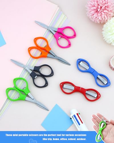 YETOOME 6 Pcs Folding Scissors, Small Stainless Steel Foldable Scissors, Portable Mini Travel Scissors for Home Travel School Office - Image 5