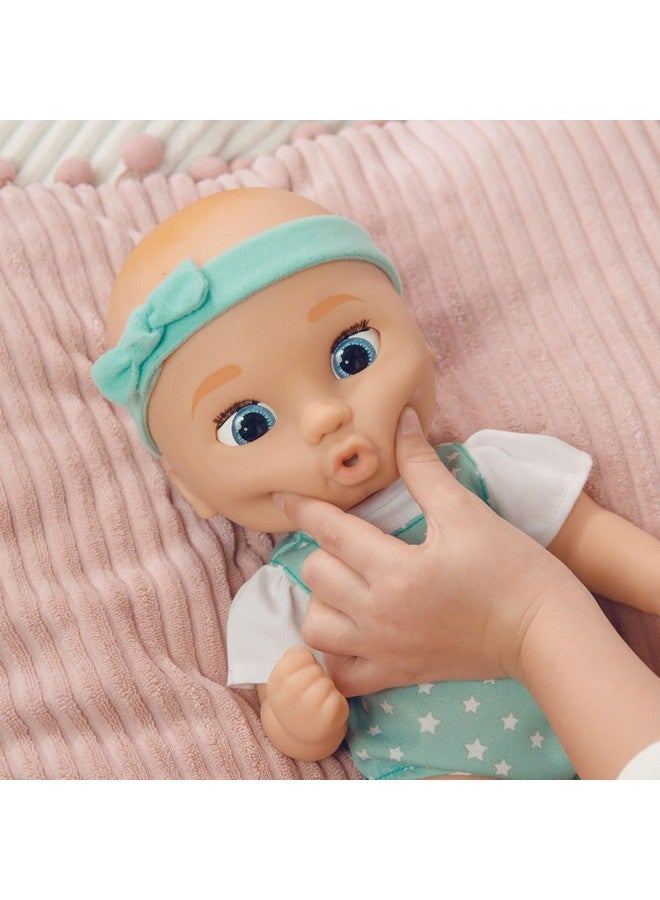 iMC Toys IMC Toys Be Loved Babies Sam 15" Realistic Soft Body Baby Doll with Open/Close Eyes with Bottle, Pacifier, Headband, & Outfit|Blue| Ages 18M+ - Image 3