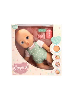iMC Toys IMC Toys Be Loved Babies Sam 15" Realistic Soft Body Baby Doll with Open/Close Eyes with Bottle, Pacifier, Headband, & Outfit|Blue| Ages 18M+  - Image 2