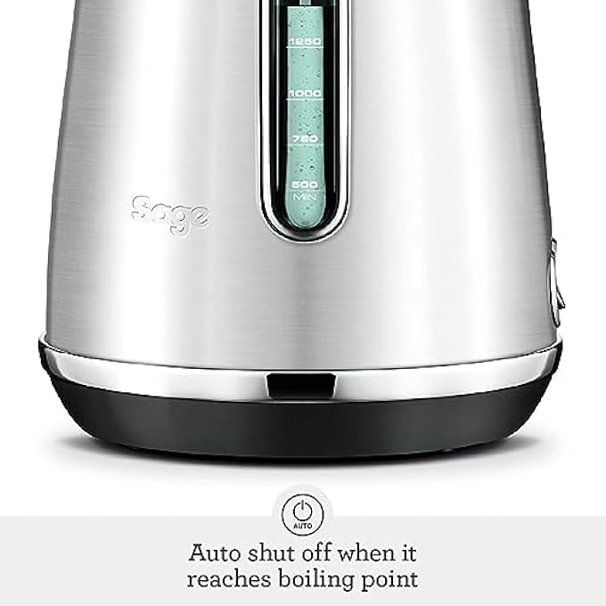 سيج غلاية لوكس سوفت توب 1.7 لتر هادئة ولاسلكية مع غطاء مقاوم للرذاذ، غليان سريع 2400 واط من الفولاذ المقاوم للصدأ المصقول في إذاعة UAE إصدار لمدة سنتين من ضمان الشركة المصنعة - Image 3