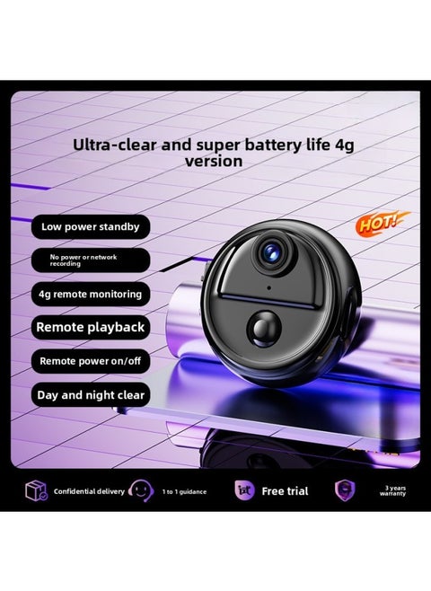 Ultra-clear HD Camera Wireless Monitoring Plug-in-free Home Network Indoor And Outdoor Video Mobile Phone Remote Night Vision-Color:15-day All-day Loop Recording - Ultra-clear And Super-battery Life 4g Version; Low-power Standby + No Power And No Network Recording + 4g Remote Monitoring + Remote Playback + Remote Switching On And Off