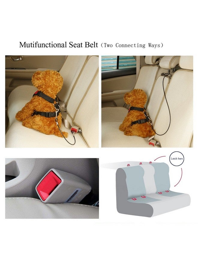 Mogoko Chew Proof Dog Car Seatbelt Safety Restraint Pet NoChew Tether Cable Stainless Steel Dog Leash Puppy Vehicle Seat Belt Strap With Double Clip And Latch Attachment (S Size,24 Inch)  - Image 3