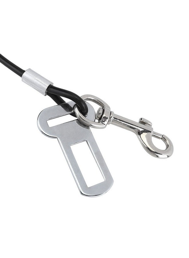 Mogoko Chew Proof Dog Car Seatbelt Safety Restraint Pet NoChew Tether Cable Stainless Steel Dog Leash Puppy Vehicle Seat Belt Strap With Double Clip And Latch Attachment (S Size,24 Inch)  - Image 2