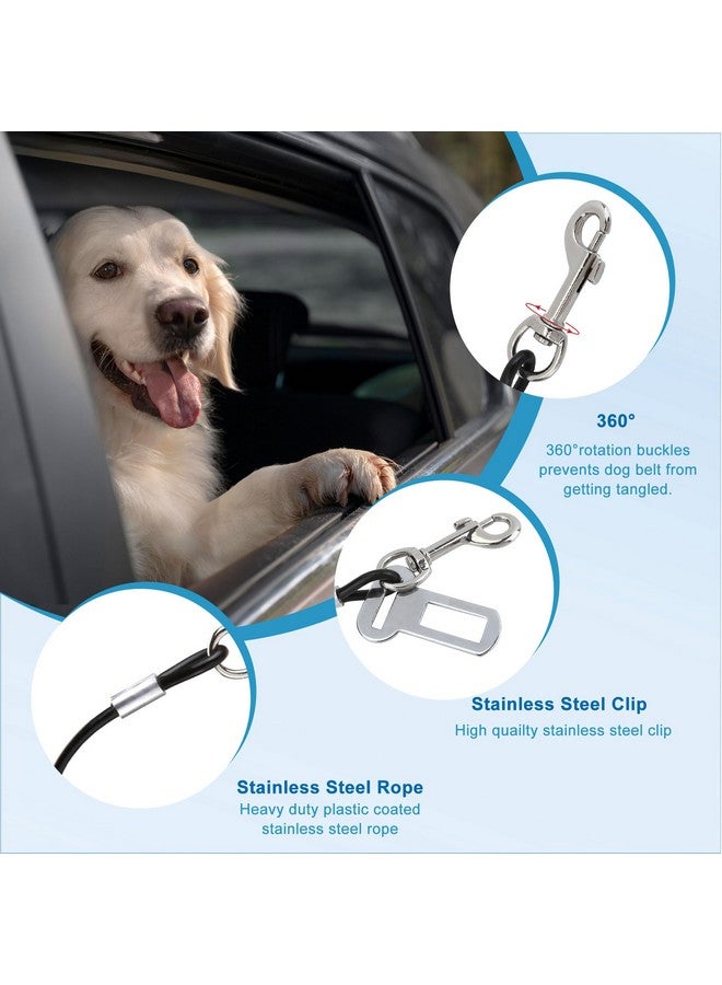 Mogoko Chew Proof Dog Car Seatbelt Safety Restraint Pet NoChew Tether Cable Stainless Steel Dog Leash Puppy Vehicle Seat Belt Strap With Double Clip And Latch Attachment (S Size,24 Inch)  - Image 5
