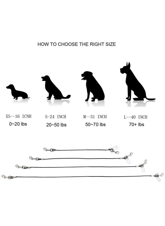 Mogoko Chew Proof Dog Car Seatbelt Safety Restraint Pet NoChew Tether Cable Stainless Steel Dog Leash Puppy Vehicle Seat Belt Strap With Double Clip And Latch Attachment (S Size,24 Inch)  - Image 4