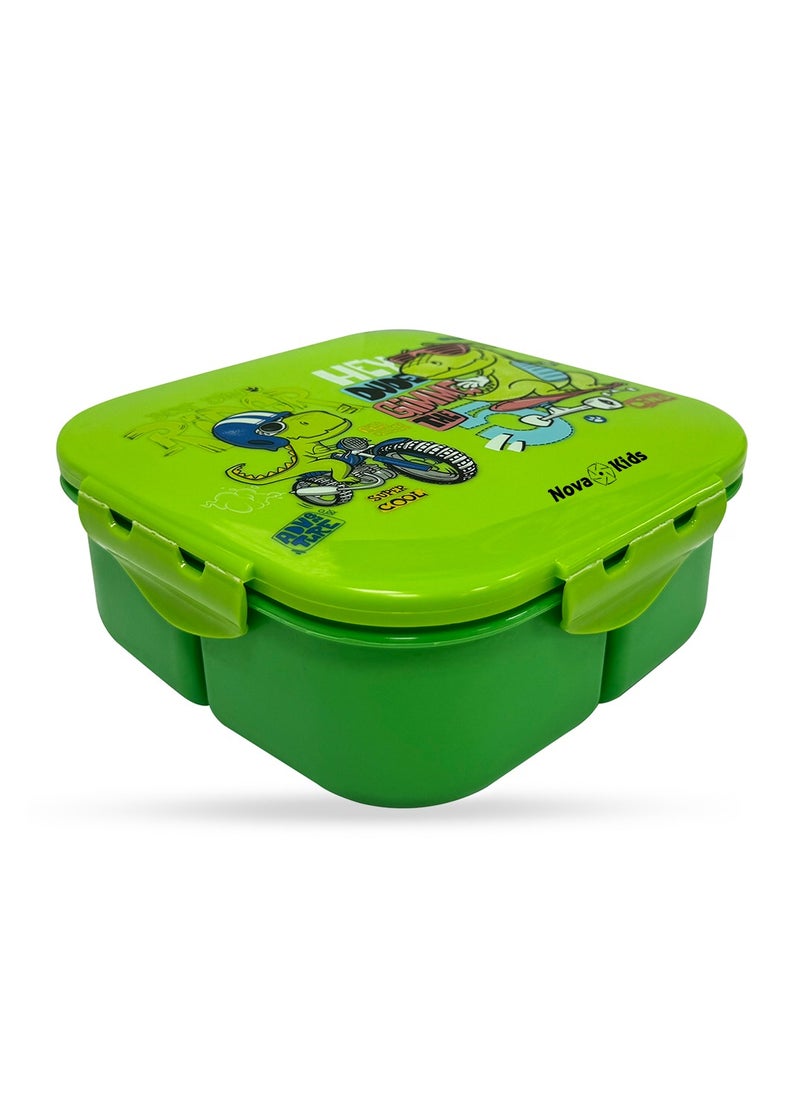 Nova kids - Bento Lunch Box, Square 1000Ml, T- Rex Green - Image 1