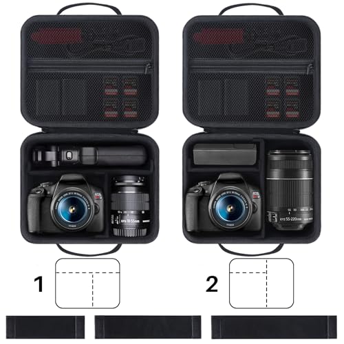 Lebakort Storage Case Compatible with Canon EOS Rebel T7 T7i R100 R50 R5 R6 Mark II R7 R8 90D 5D Mark IV Camera - Image 3