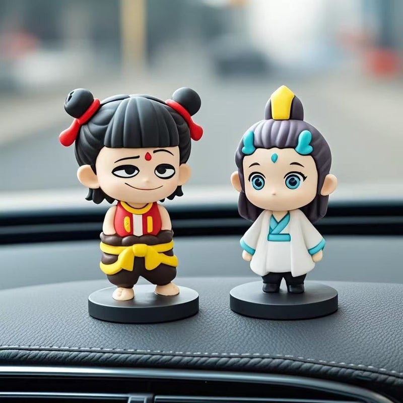 Ne Zha and Ao Bing Car Dashboard Ornament Set - Image 1