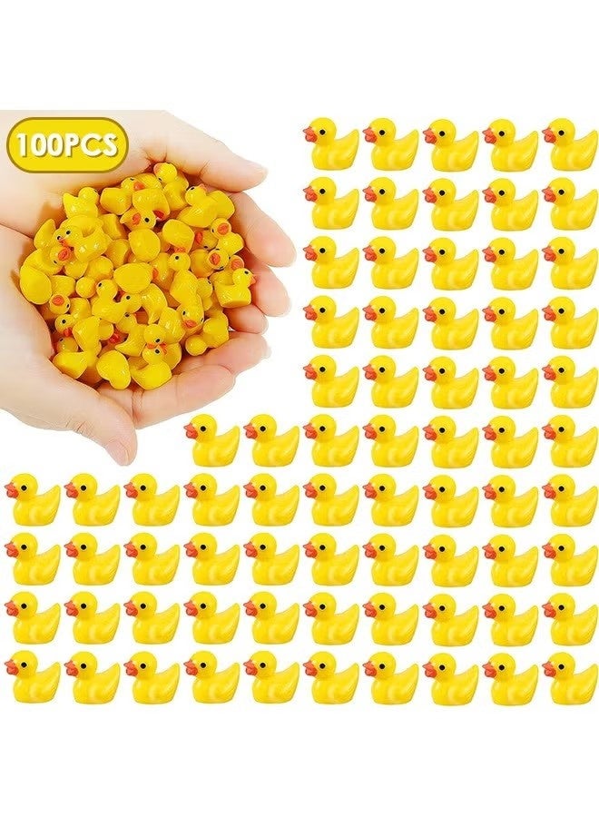 100Pcs Mini Resin Ducks, Tiny Ducks for Potted Miniature Decoration Garden Dollhouse Cake Decoration DIY Slime Kit Craft Charms Party Toys - Image 1