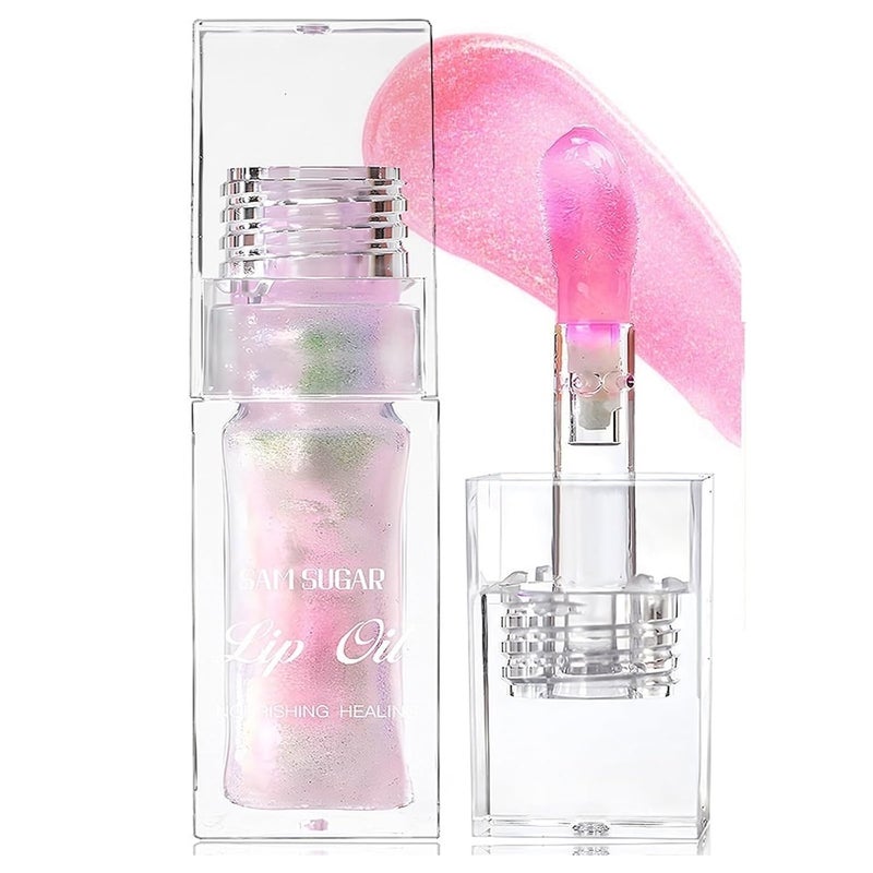 JISKG Magic Color Changing Lip Oil Plumping Moisturizing Color Changing Lip Gloss Oil Long Lasting Nourishing Nonsticky Fresh Texture Pearlescent Color Changing
