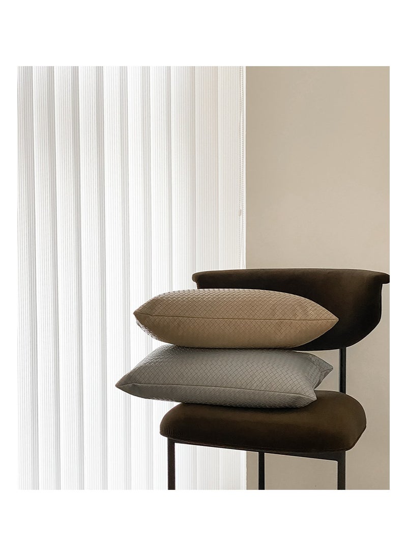 ايكانبو وسادة قطنية من الجلد الصناعي المنسوج من مادة البولي يوريثان (تتضمن غطاء وسادة وبطانة وسادة)، وسادة فناء مقاومة لجميع الأحوال الجوية، جاهزة للاستخدام عند فتحها، لتزيين أثاث الحديقة المنزلية (بني) - Image 3