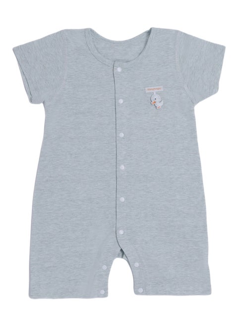 SQ Kids Baby Half-Sleeve Romper - Cotton Blend Lightweight Bodysuit with Duck Pendant, Front Snap Closure - For 3-18 Months