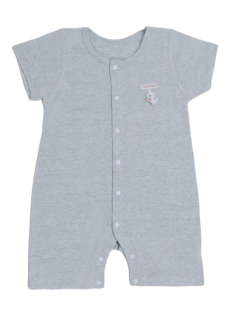 Generic - SQ Kids Baby Half-Sleeve Romper - Cotton Blend Lightweight Bodysuit with Duck Pendant, Front Snap Closure - For 3-18 Months - Image 1