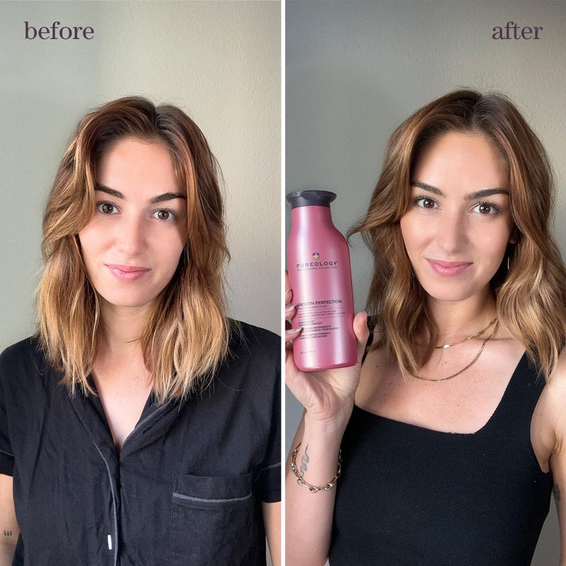 PUREOLOGY شامبو بيورولوجي سموذ بيرفكشن | للشعر المجعد والمعالج بالألوان | ينعم الشعر وي控制 التجاعيد | خالي من الكبريتات | نباتي | عبوة محدثة | 9 أونصة سائلة | - Image 3