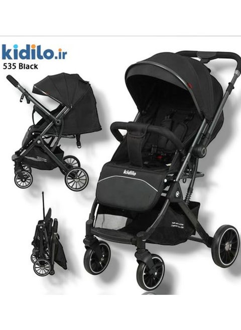 Stroller kidilo 535  high quality flip arm - Black