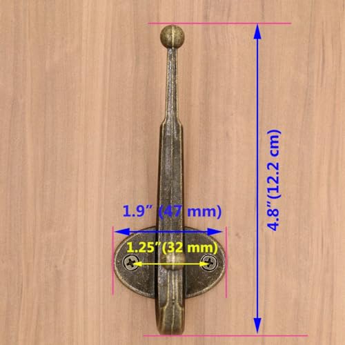 LXZ 4 PCs Antique Brass Wall Mounted Hooks - Wall Hooks - Hat Hangers Robe Hooks, Height 4.8-in (12 cm) - Image 3