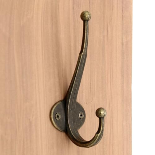 LXZ 4 PCs Antique Brass Wall Mounted Hooks - Wall Hooks - Hat Hangers Robe Hooks, Height 4.8-in (12 cm) - Image 1