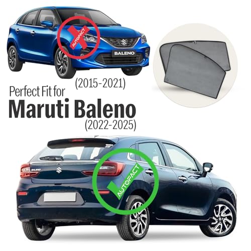 Autofact Car Sunshades for Maruti Baleno (2022 to 2025), UV Protection, Useful Car Accessories, Custom fit Sun Shades for Side Windows, Set of 4 - Image 2