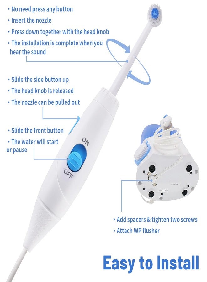 Oralphi Replacement Hose and Handle Parts Compatible with Waterpik Water Flosser WP-100 WP-300 WP-660 WP-900 Series Oral Irrigator, Plastic Handle, Oral Hygiene Accessories (Slide Switch) - Image 5