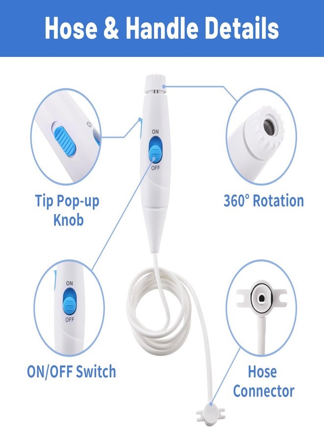 Oralphi Replacement Hose and Handle Parts Compatible with Waterpik Water Flosser WP-100 WP-300 WP-660 WP-900 Series Oral Irrigator, Plastic Handle, Oral Hygiene Accessories (Slide Switch) - Image 4
