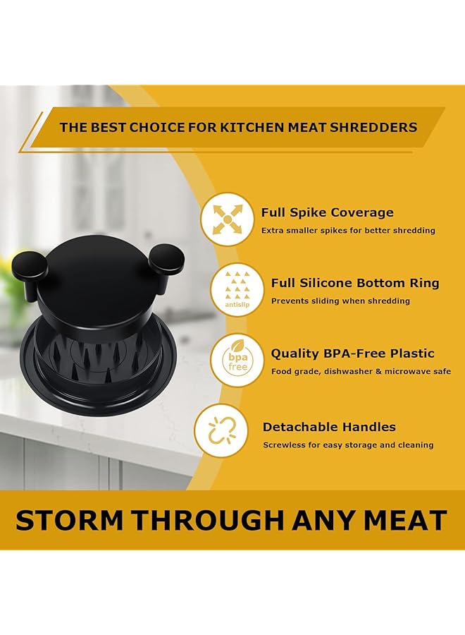 erorex Chicken Shredder Chicken Shredder Tool Meat Shredder Chicken Shredder Tool Twist Meat Shredder Tool Twist Chicken Grinder Black - Image 2