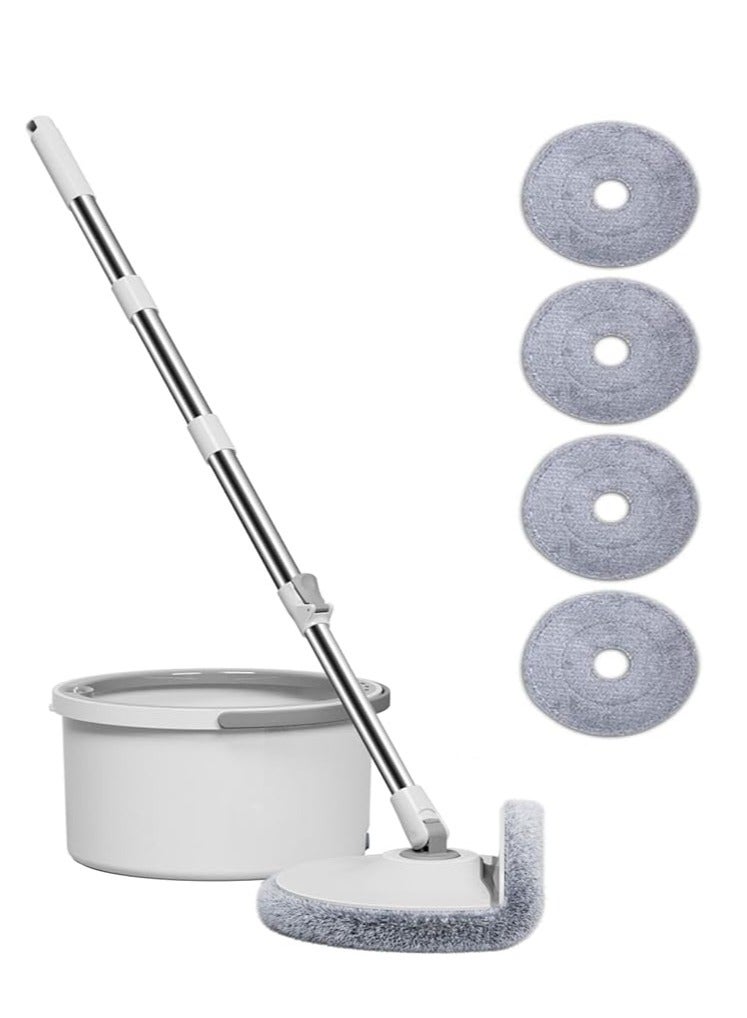 YUNSYE Spin Mop and Bucket Set 360°Spinning Flat Mop with Self Separation Dirty and Clean Water System 4Pc Washable Microfiber Replacement Pad 1 Bucket Extended Handle for Home Kitchen - Image 1