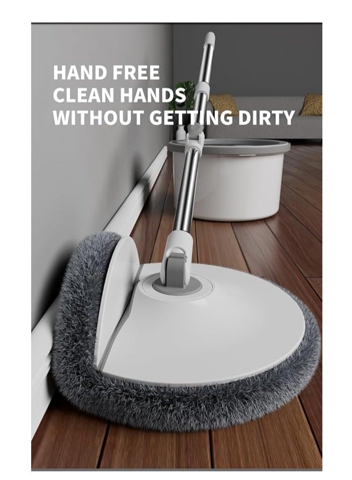 YUNSYE Spin Mop and Bucket Set 360°Spinning Flat Mop with Self Separation Dirty and Clean Water System 4Pc Washable Microfiber Replacement Pad 1 Bucket Extended Handle for Home Kitchen - Image 2