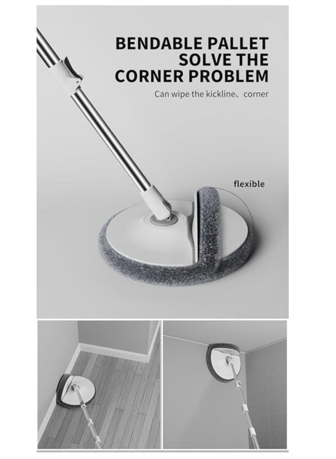 YUNSYE Spin Mop and Bucket Set 360°Spinning Flat Mop with Self Separation Dirty and Clean Water System 4Pc Washable Microfiber Replacement Pad 1 Bucket Extended Handle for Home Kitchen - Image 4