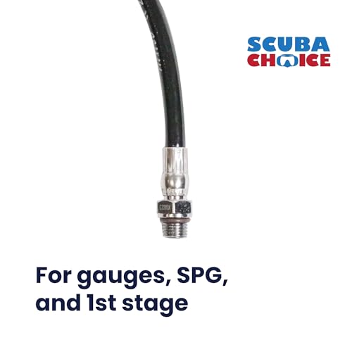 Scuba Choice Kevlar Fiber High Pressure Hose for SPG and 1st Stage Gauge 33Inch Black 5000 PSI Durable Nylon Kevlar 285kgf Tensile Strength Compatible with Regulators - Image 3