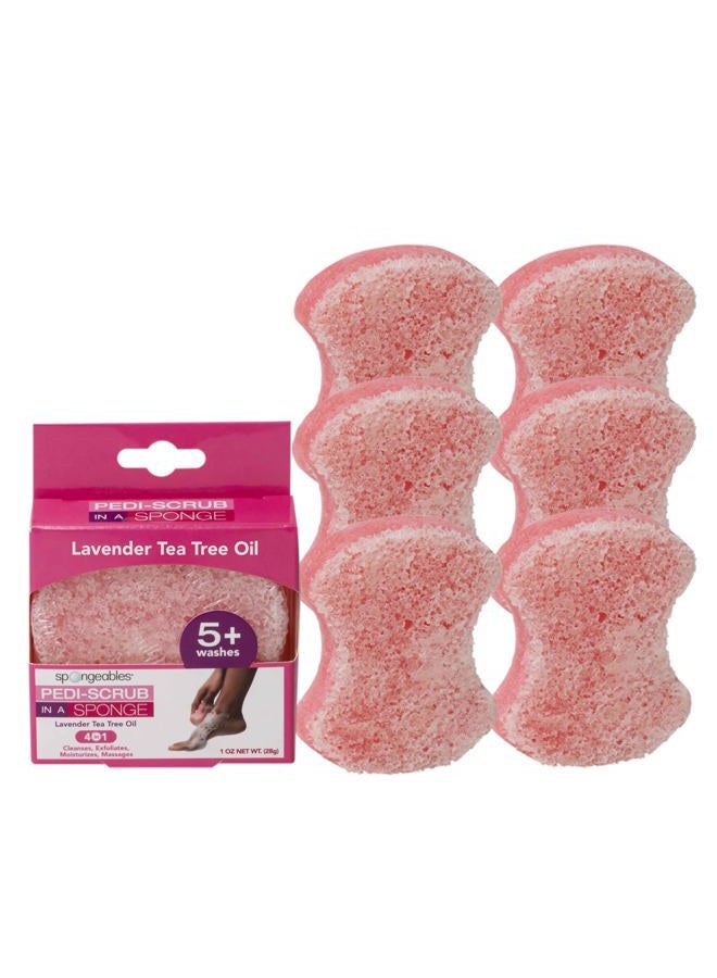 spongeables Spongables Pedi Scrub Foot Exfoliating 5+ Wash Travel Sponge, Lavender, 6 Count - Image 1