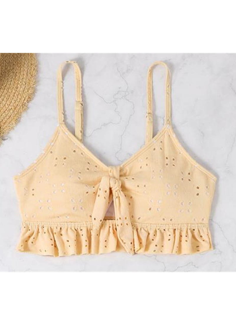3pcs solid color swimsuit bikini swimsuit set  - Image 3
