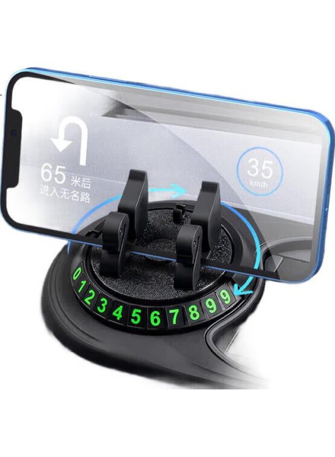 DiGallen Digalun Three-In Car Dashboard Non-Slip Mat, Center Console Phone Holder, Temporary Parking Number Plate, Storage Ornament - Image 3